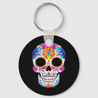 Porte-clés Hommes Dia De Los Muertos Crâne de Sucre Cinco De