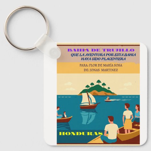Porte-clés  Honduras BAHIA DE TRUJILLO Retro poster (Recto)