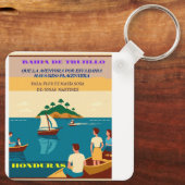 Porte-clés  Honduras BAHIA DE TRUJILLO Retro poster (Verso)
