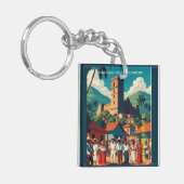 Porte-clés  Honduras Fortaleza de Santabarbara Retro poster (Devant gauche)