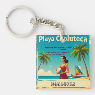Porte-clés  Honduras PLAYAS CHOLUTECA Retro poster
