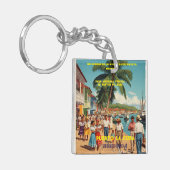 Porte-clés Honduras Puerto LA CEIBA Retro poster (Devant gauche)