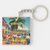 Porte-clés Honduras Puerto LA CEIBA Retro poster (Dos)