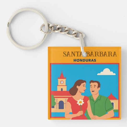 Porte-clés  Honduras Santa Barbara Retro poster (Devant)