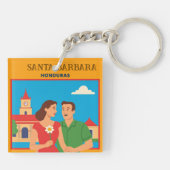 Porte-clés  Honduras Santa Barbara Retro poster (Dos)