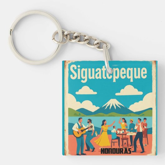 Porte-clés  Honduras SIGUATEPEQUE Retro poster (Devant)