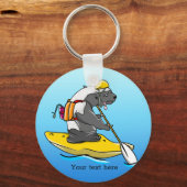 Porte-clés Honey Badger kayak dans une rivière (Recto)