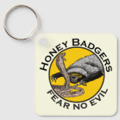 Porte-clés Honey Badgers Fear no Evil Yellow Scary Animal Art (Recto)