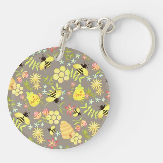 Porte-clés Honey Bee Grey (Dos)