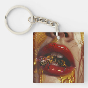 Porte-clés Honey Drip Beauty – Portraits dorés sensuels de fe