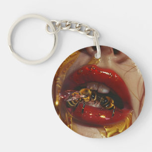 Porte-clés Honey Drip Beauty – Portraits dorés sensuels de fe