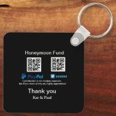 Porte-clés Honeymoon Fund PayPal Venmo QR code Merci (Verso)