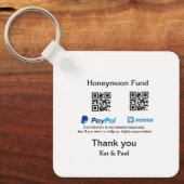 Porte-clés Honeymoon Fund PayPal Venmo QR code Merci (Recto)