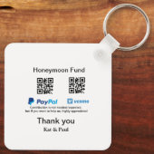 Porte-clés Honeymoon Fund PayPal Venmo QR code Merci (Verso)