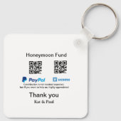 Porte-clés Honeymoon Fund PayPal Venmo QR code Merci (Dos)