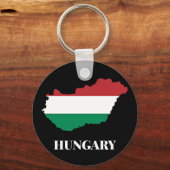 Porte-clés Hongrie, silhouette et drapeau, (Verso)