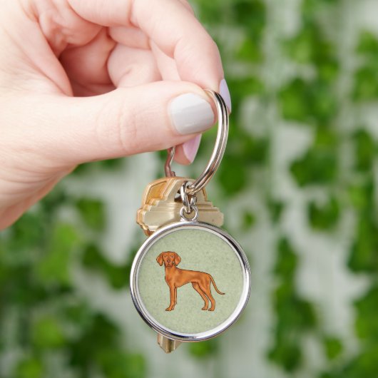 Porte-clés Hongrois Vizsla mignonne Pointer Chien debout Vert (main)