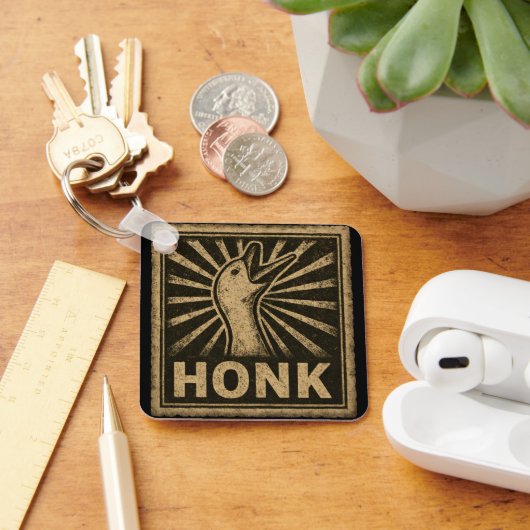 Porte-clés Honk Goose Funny Duck Chicken Mème (Bureau)