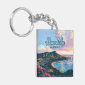 Porte-clés Honolulu Hawaii Oahu Waikiki Beach Diamondhead (Devant gauche)