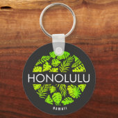 Porte-clés Honolulu Hawaii Tropical Custom (Recto)