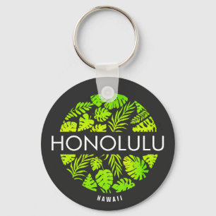 Porte-clés Honolulu Hawaii Tropical Nom personnalisé 
