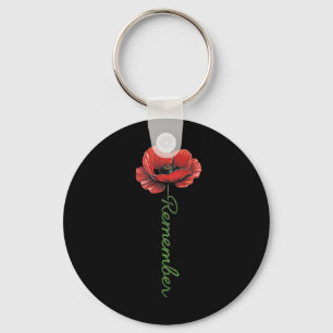 Porte-clés Honorer Et Se Souvenir De Poppy Flower Langue Écra