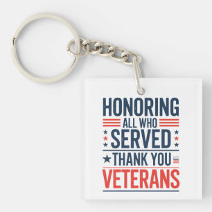 Porte-clés Honorer tous ceux qui ont servi Merci Veterans Day