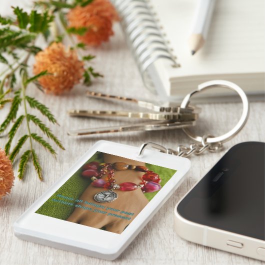 Porte-clés Honorer tous les êtres : un symbole de l'unité (Devant droit)