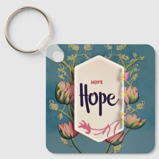 Porte-clés Hope Blooms - Elegant Floral Typography 