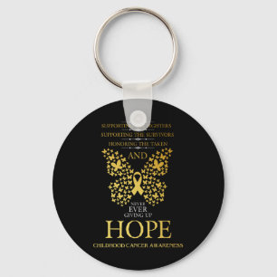 Porte-clés Hope Chilhood Cancer Awareness Gold Ribbon