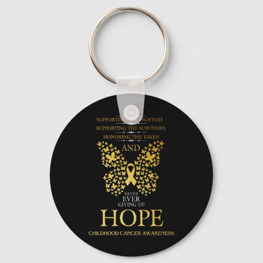 Porte-clés Hope Chilhood Cancer Awareness Gold Ribbon (Recto)
