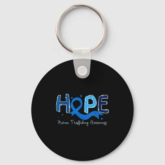 Porte-clés Hope Human Trafficking Awareness Blue Ribbon (Recto)