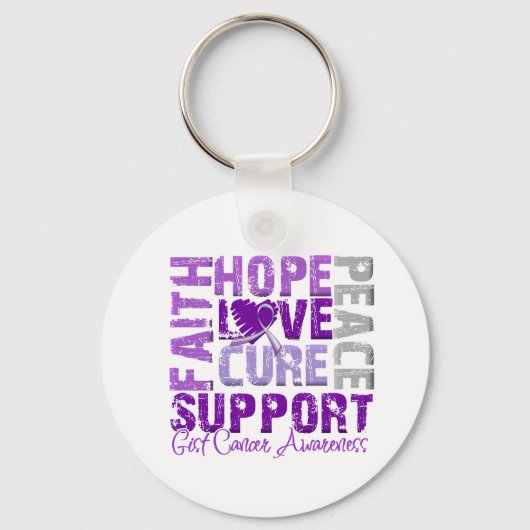 Porte-clés Hope Love Cure GIST Cancer Sensibilisation (Recto)