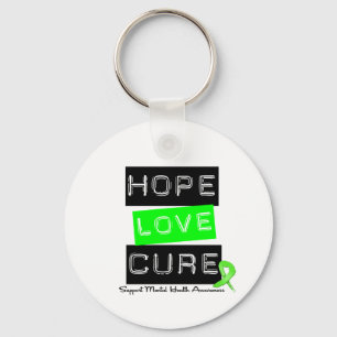Porte-clés Hope Love Cure - Sensibilisation à la santé mental