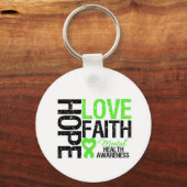 Porte-clés Hope Love Faith Sensibilisation à la santé mentale (Recto)
