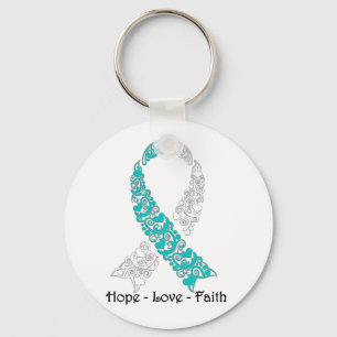 Porte-clés Hope Turquoise and White Hope Love Faith