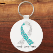 Porte-clés Hope Turquoise and White Hope Love Faith (Recto)