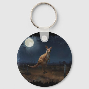 Porte-clés Hopping Kangaroo & Pleine lune
