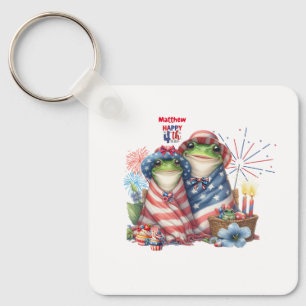 Porte-clés "Hoppy" 4 juillet Conception de grenouilles du Jou