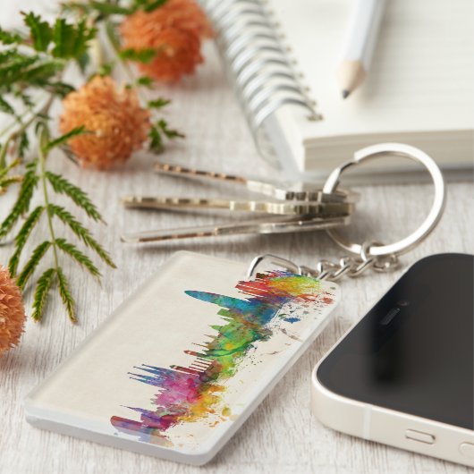 Porte-clés Horizon de Barcelone Espagne (Devant droit)