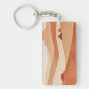 Porte-clés Horizon de désert abstrait, un paysage minimal cha