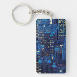 Porte-clés Horizon de NYC, vue courbe au crépuscule