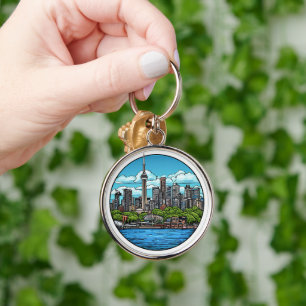 Porte-clés Horizon de Toronto avec la Tour CN