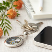 Porte-clés Horloge à vapeur avec libellule mécanique (Côté )