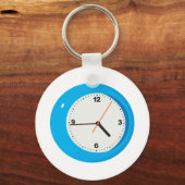 Porte-clés Horloge analogique bleue (Recto)