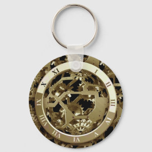 Porte-clés Horloge des engrenages Bureau Conception Art numér