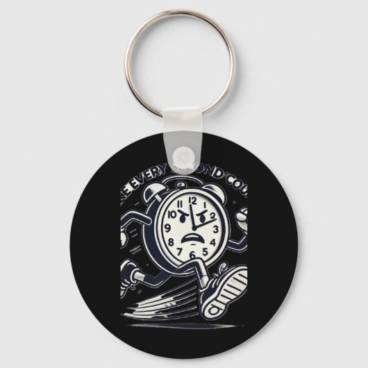 Porte-clés Horloge en marche Faites compter chaque seconde Au (Recto)