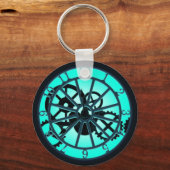 Porte-clés Horloge Gothique Steampunk Avec Engrenages Visible (Recto)