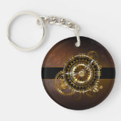 Porte-clés Horloge Steampunk avec des engrenages anciens (Devant)