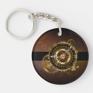 Porte-clés Horloge Steampunk avec des engrenages anciens